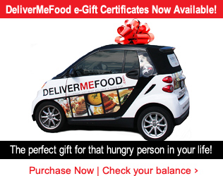 Food Delivery Gift Certificates Now Avialable from DeliverMeFood.com