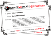 DeliverMeFood.com Gift Certificates